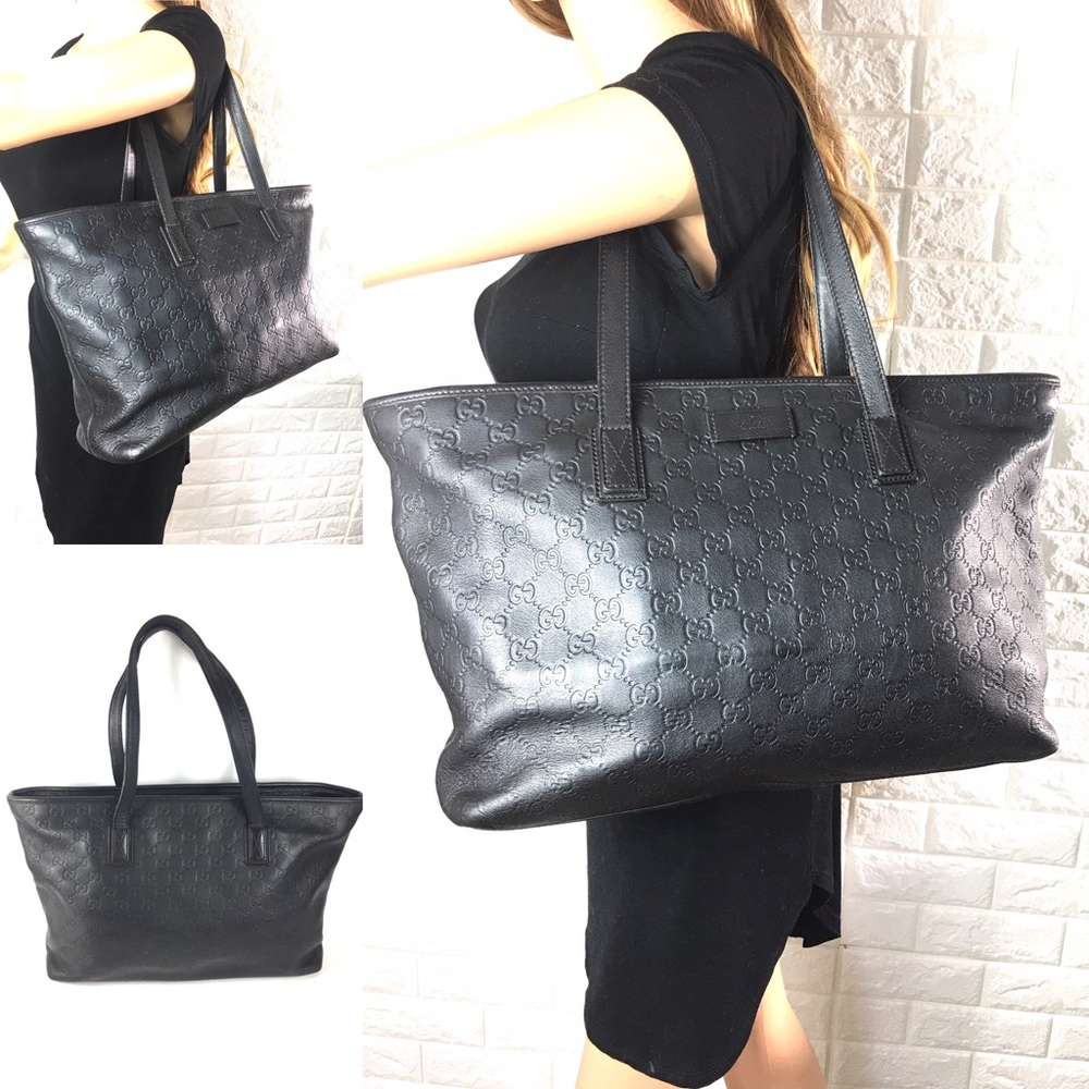 💎ZIPPER💎X-LARGE GUCCI LEATHER TOTE